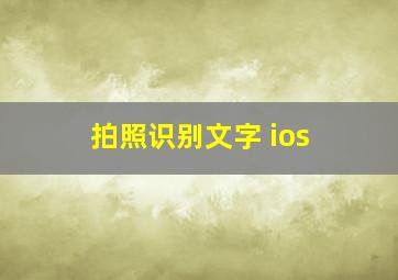 拍照识别文字 ios